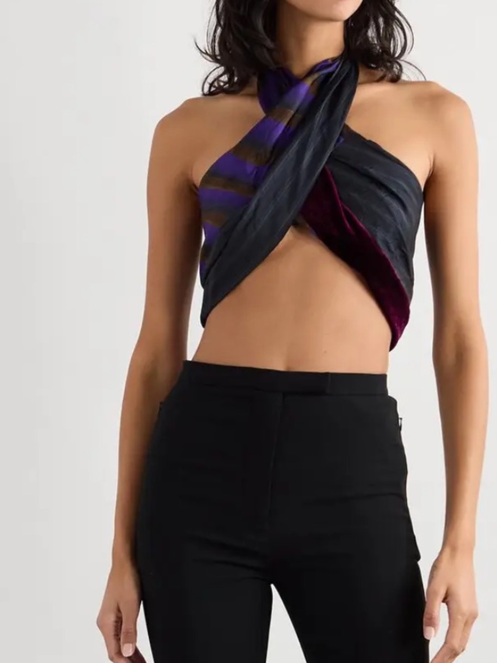 NEW Dries Van Noten Fall 2025 Cisou patchwork wrap tie top
